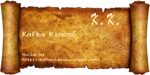 Kafka Kincső névjegykártya