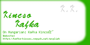 kincso kafka business card